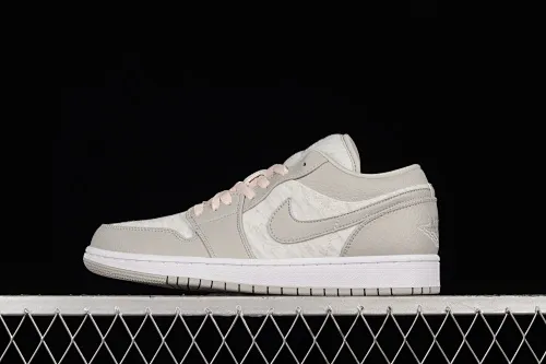All categories Air Jordan Jordan series basketball shoes Air Jordan 1 Low Air Jordan 1 Low "Light Iron Ore" AJ1 Joe 1 gray and white powder low-top basketball shoes DQ6076-001